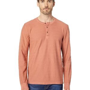 ASCEND Men’s Long Sleeve Henley Button Tee Orange Medium